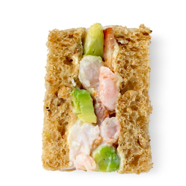 Prawn, Avocado & Bacon Finger Sandwiches