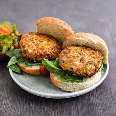 Carrot, Lentil & Feta Burgers