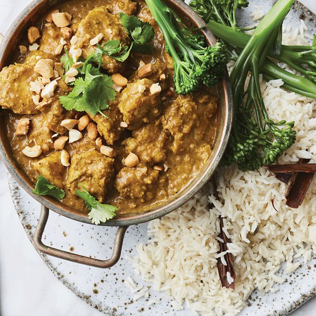 Cashew & Coconut Chicken Curry With Spiced Rice
