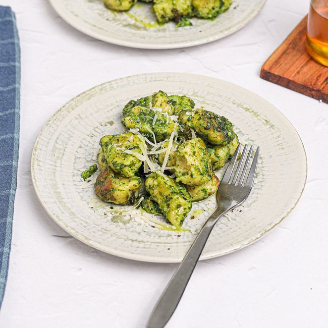 Cauliflower Gnocchi with Pesto