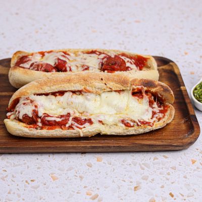 Cheesy Beef Meatball Subs