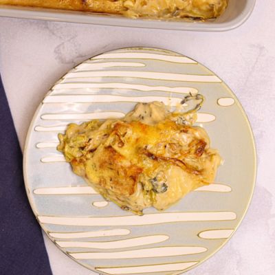 Cheesy Celeriac & Leek Gratin