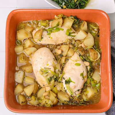 Chicken, Bean & Leek Tray Bake