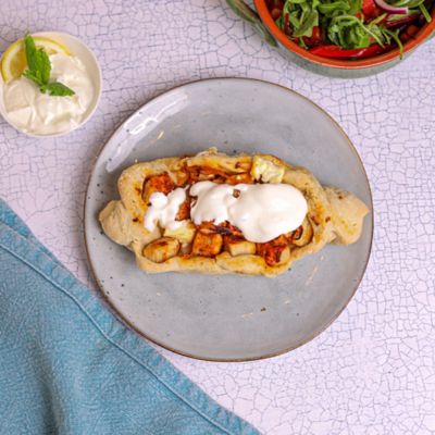 Chicken Pide with Garlic Yoghurt