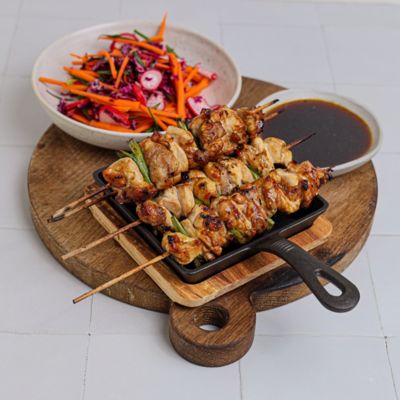 Chicken Yakitori with Japanese Slaw