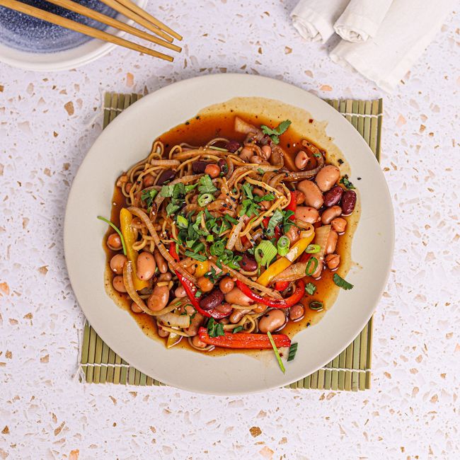 Chilli Bean Stir Fry with Noodles