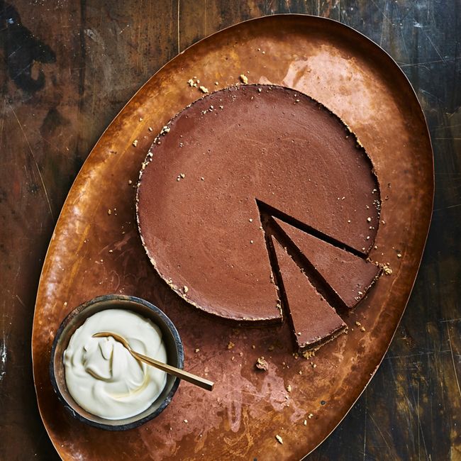 Baked Dark Chocolate Cheesecake