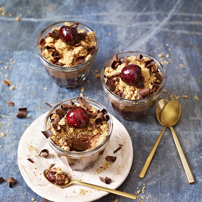 Cherry & Chocolate Mousse With Balsamic Glaze