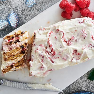 Chocolate Chip and Raspberry Ripple Cake 