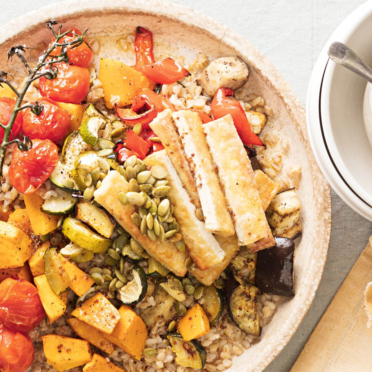 Roasted vegetables in salad