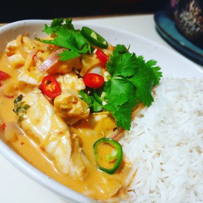 Tomato Coconut Fish Curry