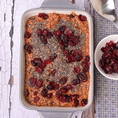 Cocoa & Cranberry Baked Oats