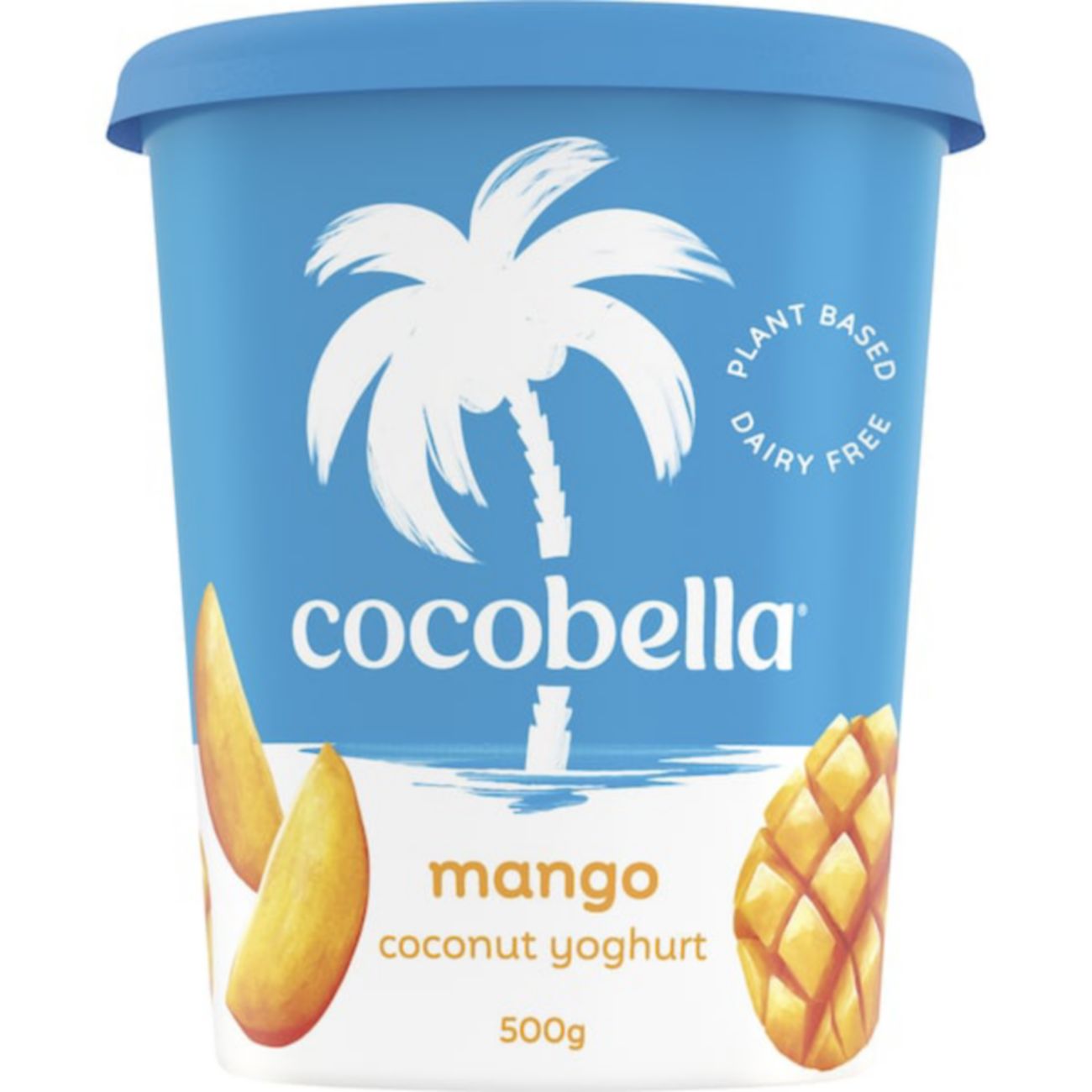 Cocobella Yoghurt Mango 500g shown.