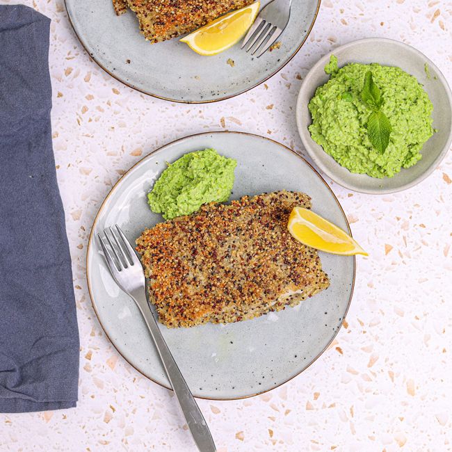 Cod with Quinoa & Oat Crust