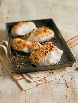 Cod With Lemon, Basil & Sun-dried Tomato Crust