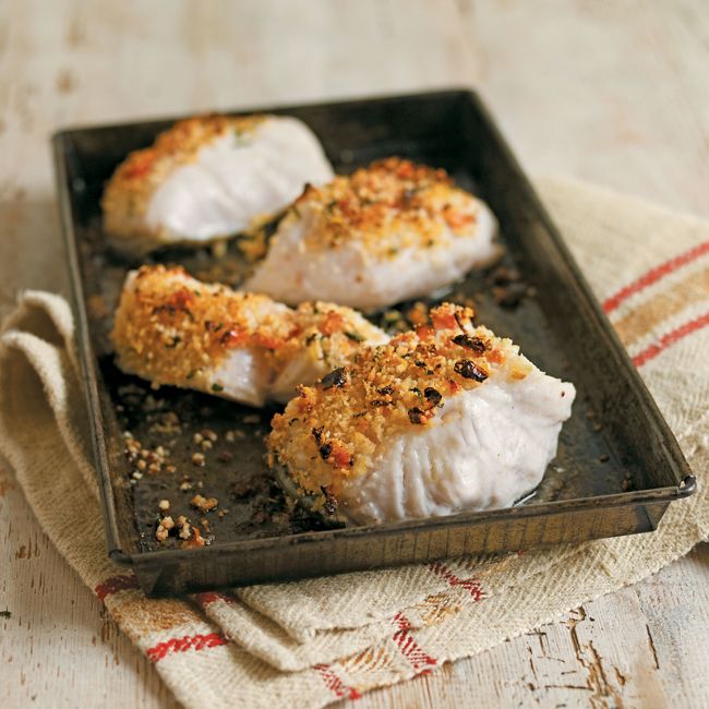 Cod With Lemon, Basil & Sun-dried Tomato Crust