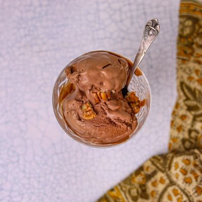 Coffee & Walnut No Churn Ice Cream