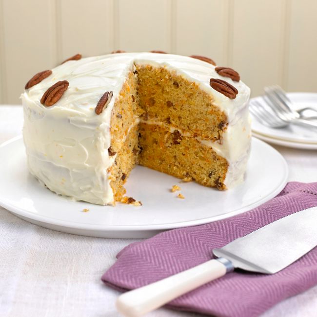 Pecan Carrot Cake With Orange & Mascarpone Frosting