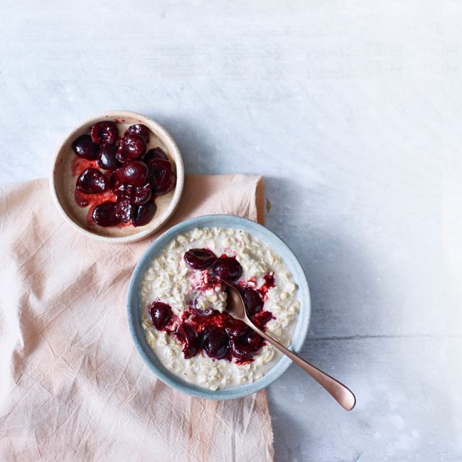 Oats With Cherry Compote