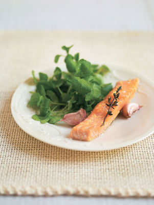 Confit Salmon With Watercress Salad