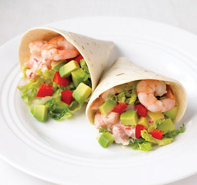Prawn Cocktail-style Wraps With Avocado & Red Pepper Mayonnaise