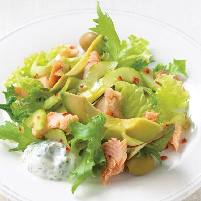 Smoked Trout With Pickled Cucumber & Minted Yoghurt