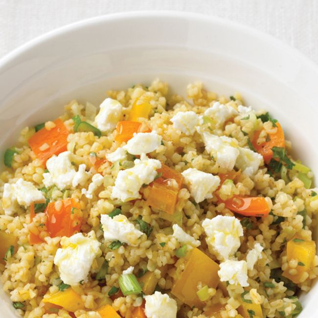 Bulgur Wheat With Mixed Capsicums, Mint, & Goat's Cheese