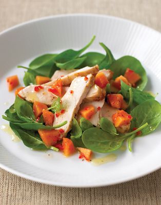 Smoked Chicken Salad With Papaya Fruit Salsa