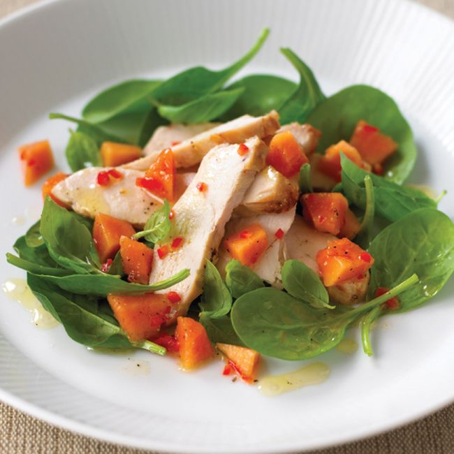 Smoked Chicken Salad With Papaya Fruit Salsa