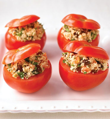 Fresh Tomatoes Stuffed With Fruity Couscous