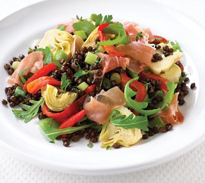 Lentils With Artichokes & Peppers