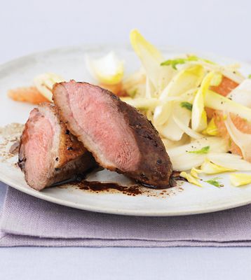 Duck With Pink Grapefruit & Chicory Salad
