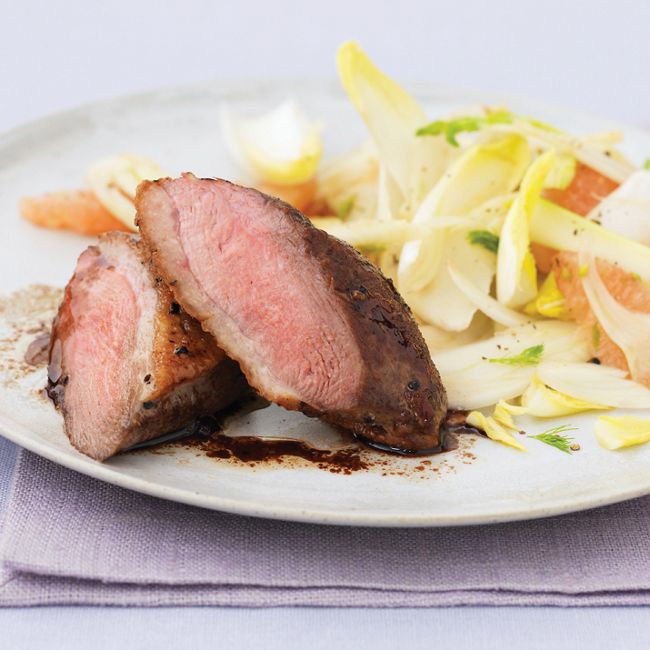 Duck With Pink Grapefruit & Chicory Salad