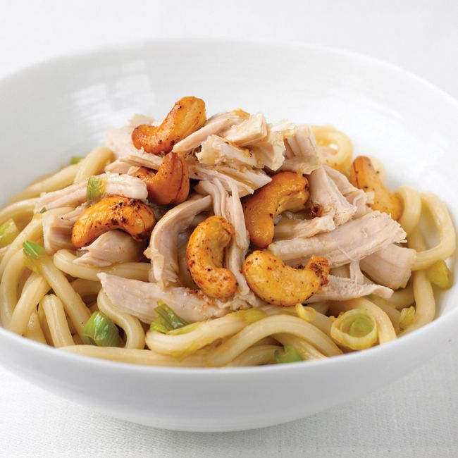 Poached Turkey With Sticky Noodles & Chilli Cashew Nuts