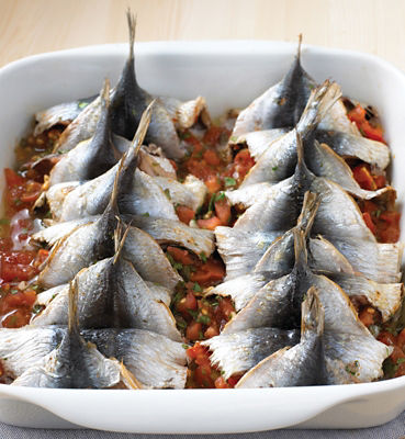 Butterflied Sardines Stuffed With Tomatoes & Capers