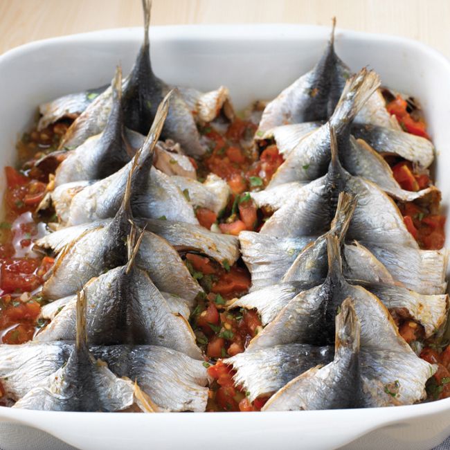 Butterflied Sardines Stuffed With Tomatoes & Capers