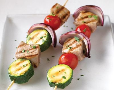 Tuna, Tomato & Courgette Skewers