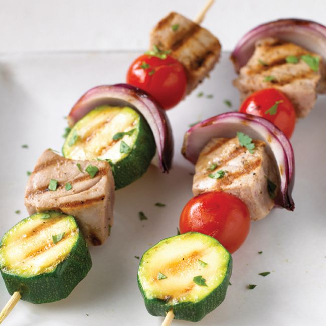 Tuna, Tomato & Zucchini Skewers