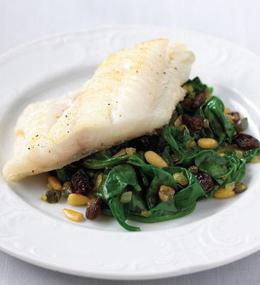 White Fish With Spinach & Pine Nuts