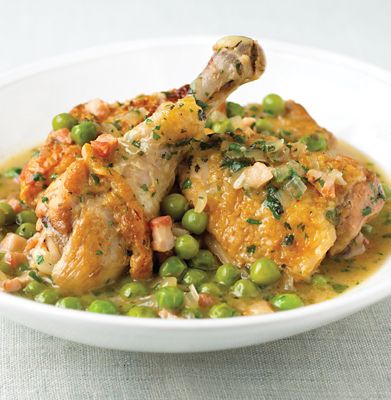 Chicken With Pancetta, Peas & Mint