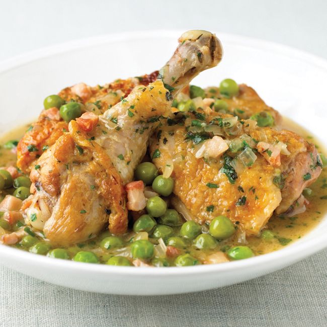 Chicken With Pancetta, Peas & Mint