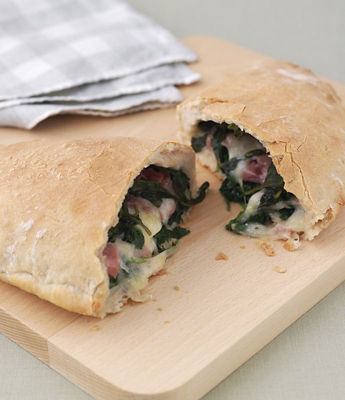 Calzone With Cheese, Ham, & Spinach
