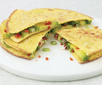 Quesadilla With Avocado, Spring Onion & Chilli