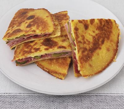 Quesadilla With Ham, Gherkin & Smoked Cheese