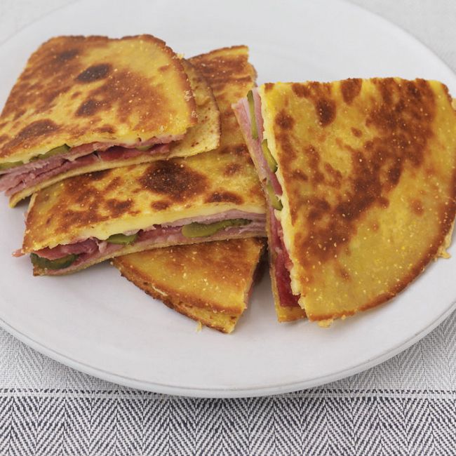 Quesadilla With Ham, Gherkin & Smoked Cheese