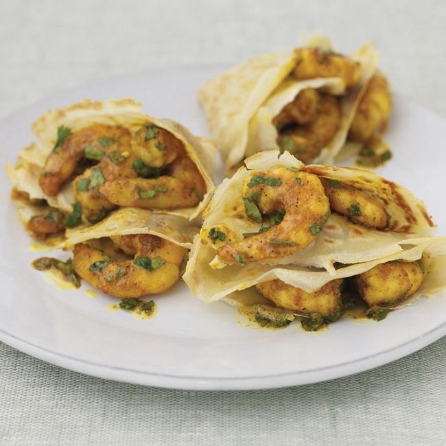 Curried Prawn Pancakes