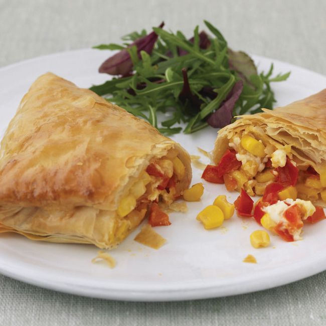 Sweetcorn & Capsicum Filo Triangles