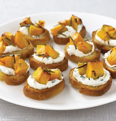Roast Pumpkin & Ricotta Crostini