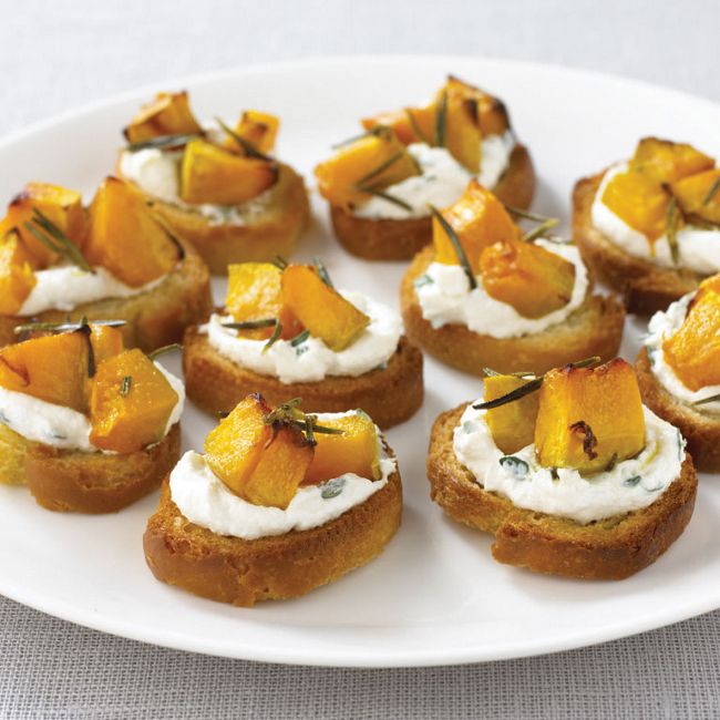 Roast Pumpkin & Ricotta Crostini