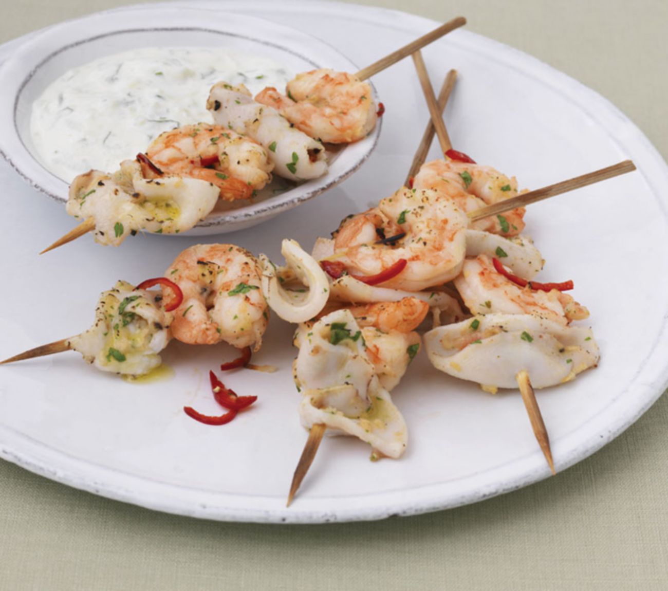 Garlic prawn skewers sale